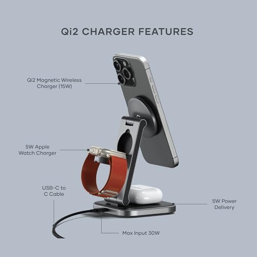 3 in 1 Wireless Charging Station for iPhone, Apple Watch, and AirPods