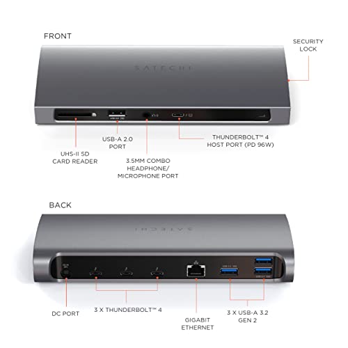 Satechi Thunderbolt 4 Docking Station - 12-in-1 Hub for M2/M1 MacBooks