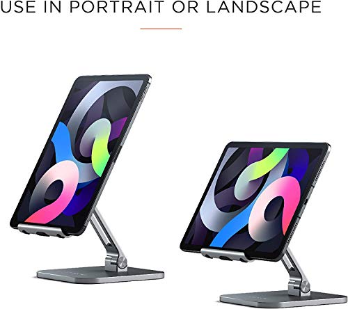 Satechi Aluminum Desktop Stand - Adjustable iPad & Tablet Mount with Grips - Compatible with iPad Pro, Air, Mini & iPhon