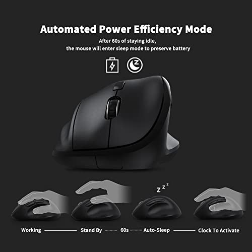 Ergonomic Wireless Vertical Mouse with Long Battery Life & Silent Clicks