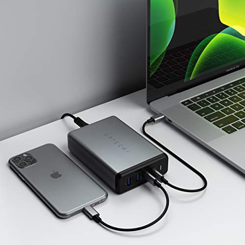 Satechi 108W Pro USB-C PD Charging Station – 2 USBC PD, 2 USB-A Ports,Compatible MacBook Pro, Air, M1 iPad Pro/Air, iPho